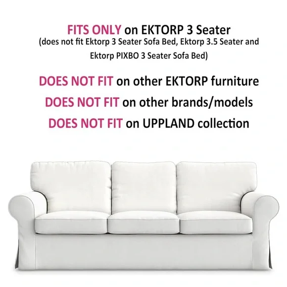 White cotton slipcover for Extorp Sofa- body only not for cushions - Picture 2 of 3